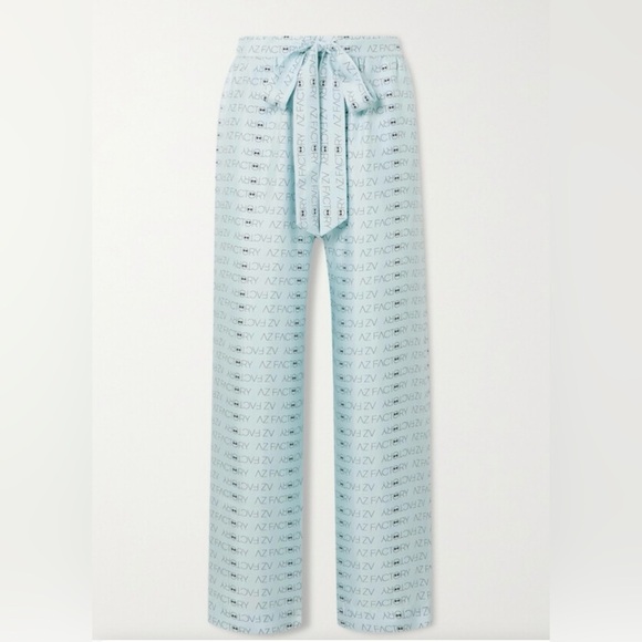 NWT AZ Facotry- Look But Don't Touch Printed 100% Silk Wide Leg Pants. Size 34 - Picture 1 of 11